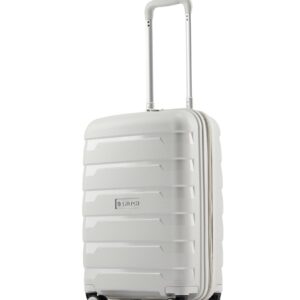SNITCH Layer Cabin Size Light Grey Polypropylene Hard Travel Suitcase - Trolley Bag Small & Luggage with 8 Wheels, Premium Lock, Wet & Dry Pouch & Free Shoe Bag